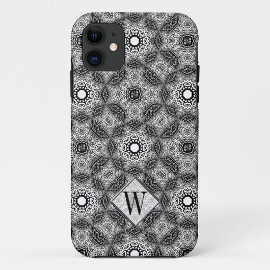 Batik Geometrica Monogram Aangepaste naam Telefoon Case-Mate iPhone Case (Achterkant)