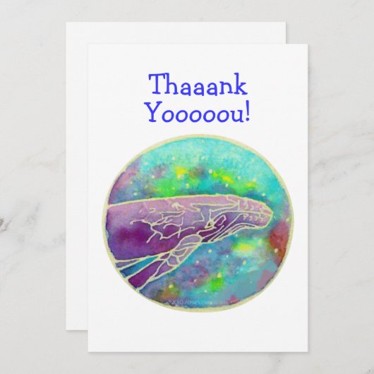 Batik Humpback Whale Art Hartelijk dank voor Sjabl Bedankkaart (Voorkant / Achterkant)