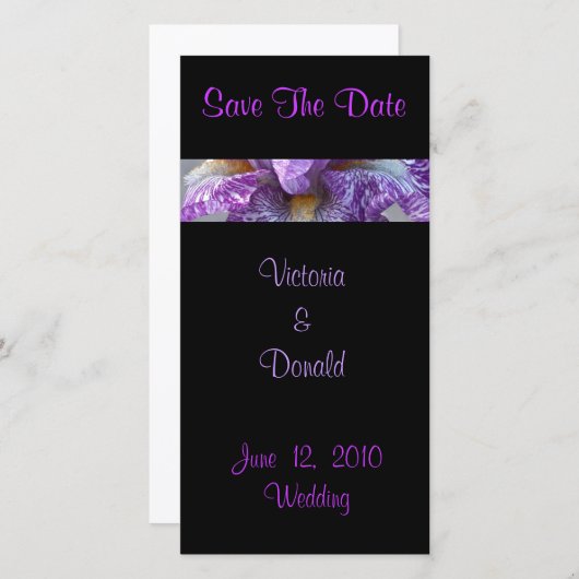 Batik Iris bewaart de datum fotokaarten Save The Date (Voorkant / Achterkant)