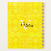 Batik jaune vif Élégant Monogramme Nom Planificate (Dos)