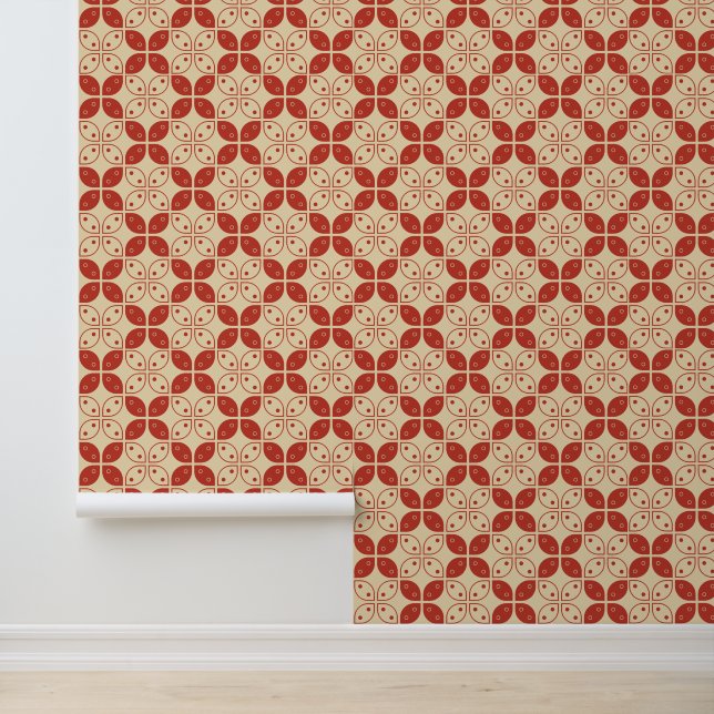 Batik Kawung, Indonesisch patroon, Javaans, etnisc Behang (Applicatie)
