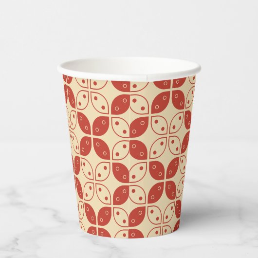 Batik Kawung, Indonesisch patroon, Javaans, etnisc Papieren Bekers (Rechts)