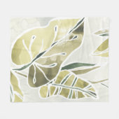 Batik Leaves Fleece Deken (Voorkant (Horizontaal))