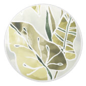 Batik Leaves Keramische Knop (Voorkant)