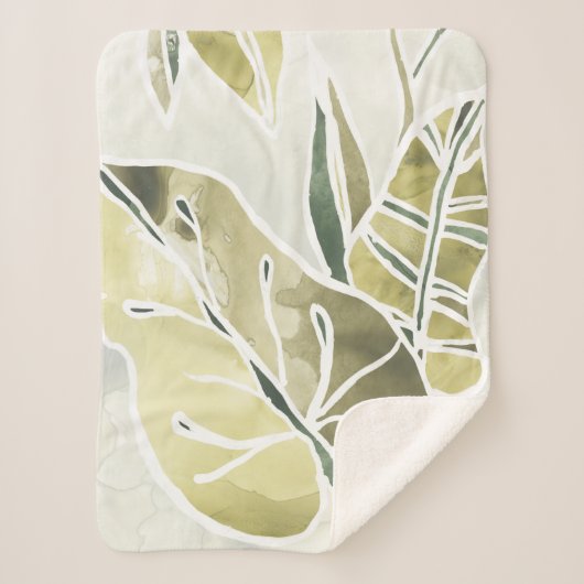 Batik Leaves Sherpa Deken (Voorkant)