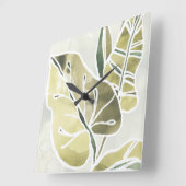 Batik Leaves Vierkante Klok (Hoek)