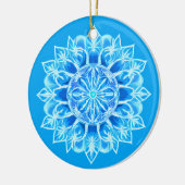 Batik Mandala Bloem in Turquoise Keramisch Ornament (Links)