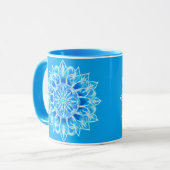 Batik Mandala Bloem in Turquoise Mok (Voorkant links)