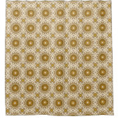 Batik Mandala Pattern Mustard Gold en Cream Douchegordijn (Voorkant)