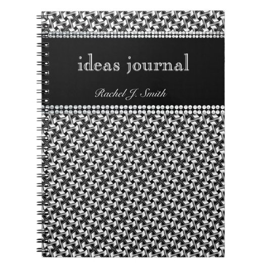 Batik moderne BlackWhite Carnet motif Journal (Devant)