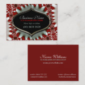 Batik moderne rouge + grand Carte de visite d'arge (Devant / Derrière)
