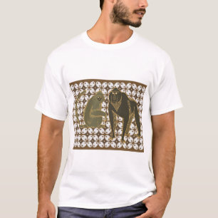 Batik Monkeys in Retro-stijl met stampatronen T-shirt
