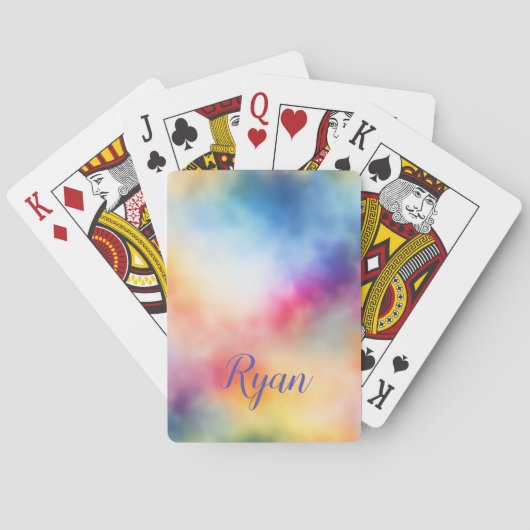 Batik Muster bunt Pokerkaarten (Achterkant)