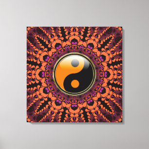 Batik New age Yin Yang Wrapped Canvas