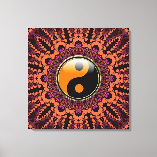 Batik Nieuwe Tijd Yin Yang Ingepakt Canvas Afdruk (Voorkant)