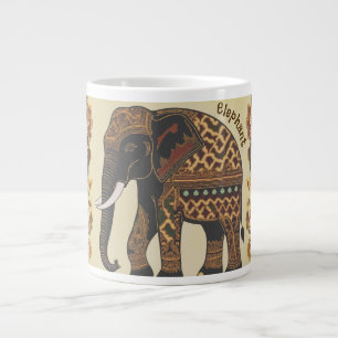 Batik Olifant, Vintage Stijl, Antiek Extra Grote Beker
