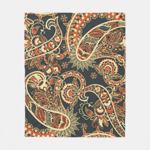 Batik Paisley: naadloos patroon. Fleece Deken
