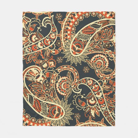 Batik Paisley: naadloos patroon. Fleece Deken (Voorkant)