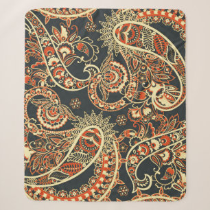 Batik Paisley: naadloos patroon. Sherpa Deken