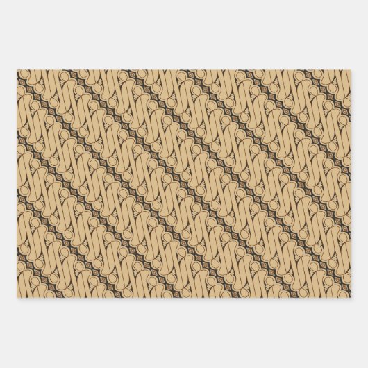 Batik Parang, Indonesisch patroon, Javaans, etnisc Inpakpapier Vel (Voorkant 3)
