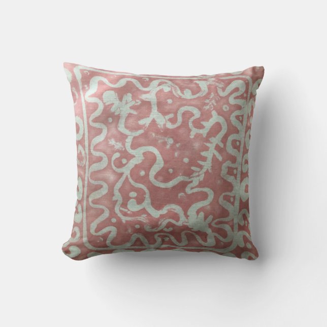 Batik Peinture Boho Coussin d'art en fibre (Recto)