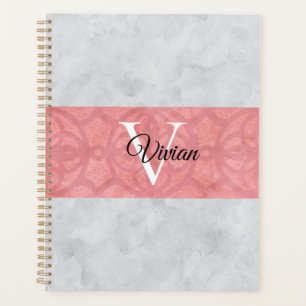 Batik Rose Ruddy Et Aquarelle Gris Monogramme