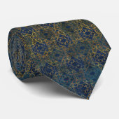 Batik Scroll Midnight Blue Stropdas (Opgerold)