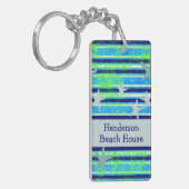 Batik Stripes Beach House Acryl Sleutelhanger (Voorkant Links)