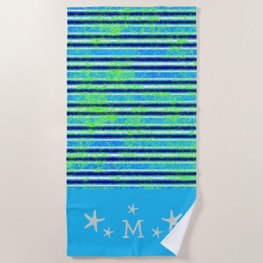 Batik Stripes en Starfish Beach Towel Strandlaken (Voorkant)