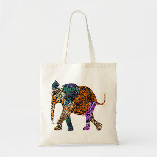 Batik Style Baby Elephant canvas tas