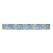 Batik Style Pattern Stippen Flowers Blue Backgroun Lint (Voorkant)
