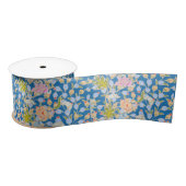 Batik Style Pattern Stippen Flowers Blue Backgroun Lint (Spoel)