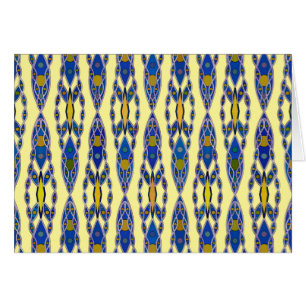 Batik tribal - Acier bleu, gris et jaune