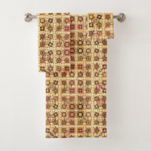 Batik tribal - brun chocolat et chameau bronzage