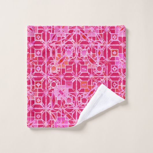 Batik tribal, nuances de rose fuchsia (Gant de toilette)
