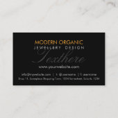 Batik tribal orange Carte de visite noir élégant (Dos)