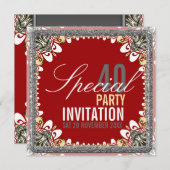 Batik Tropical 40e anniversaire Invitations (Devant / Derrière)