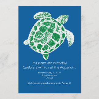 Batik Zee Turtle Kids Birthday Party nodigt uit Kaart