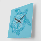 Batik Zee Turtle Square Wall klok (Hoek)