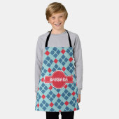 Batik Zwart Rood Minimaal Patroon Schort (Gedragen)