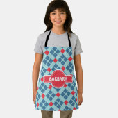 Batik Zwart Rood Minimaal Patroon Schort (Insitu)