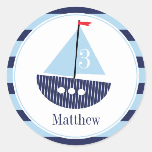 Bâtiment à voile nautique pour enfants Sticker d'a