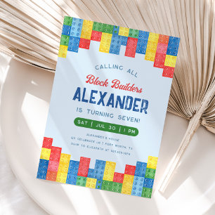 Bâtiment Bloc Boy Invitation de fête d'anniversair