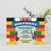 Bâtiment Blocks Château Anniversaire Invitations (Debout devant)