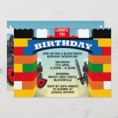 Bâtiment Blocks Château Anniversaire Invitations (Devant / Derrière)