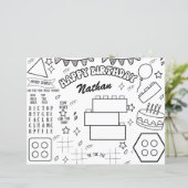 Bâtiment Blocs Page de coloriage Anniversaire Déco (Debout devant)