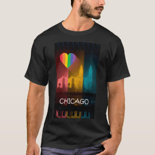 Bâtiment de Wrigley de gay pride de T-shirt