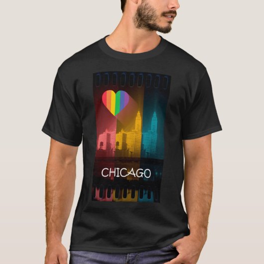 Bâtiment de Wrigley de gay pride de T-shirt (Devant)