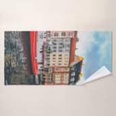 BÂTIMENT EN BÉTON ROUGE ET BLANC (Serviette de bain)