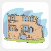 Bâtiment en ruines de la maison en ruines Sticker  (Devant)